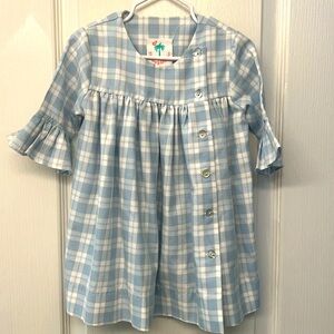 👍Shrimp & Grits Kids-Classic 
Light blue and gray plaid dress